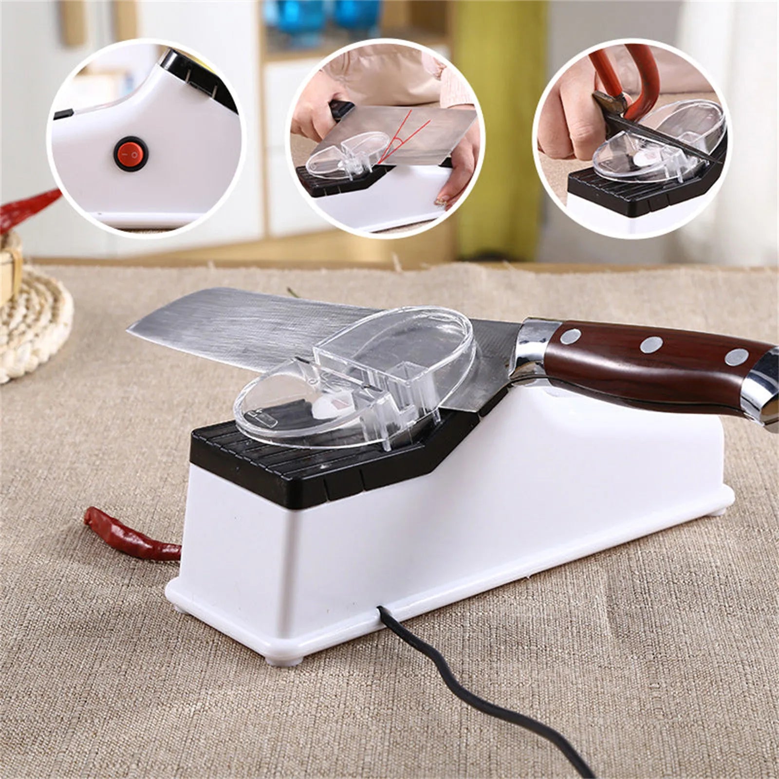 Electric Kitchen Knife Sharpener Tool Professional Knife Sharpener Fast Sharpening For Restaurant Home Kitchen Gadget